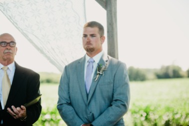 His face when seeing his bride